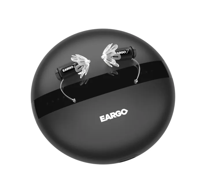 Siemens EARGO 7 oído izquierdo + oído derecho [20-60 dB], tiempo de uso: 20 horas, resistente al agua IPX7, estuche de carga autolimpiable.